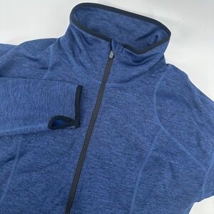 Eddie Bauer Full Zip Jacket Womens Small Blue Thumb Hole Athletic